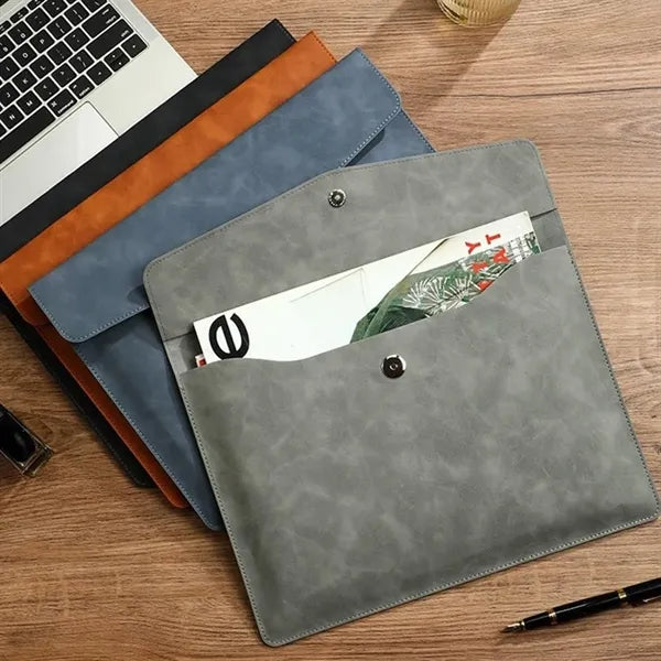 PU Leather A4 File Document Holder Portfolio Envelope Folder