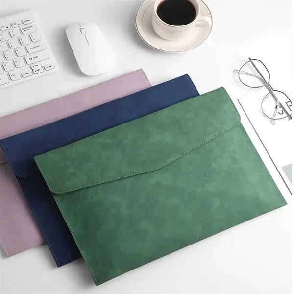 PU Leather A4 File Document Holder Portfolio Envelope Folder