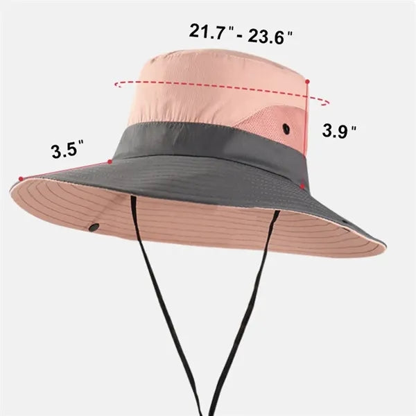 Wide Brim Ponytail Outdoor Sun Hat