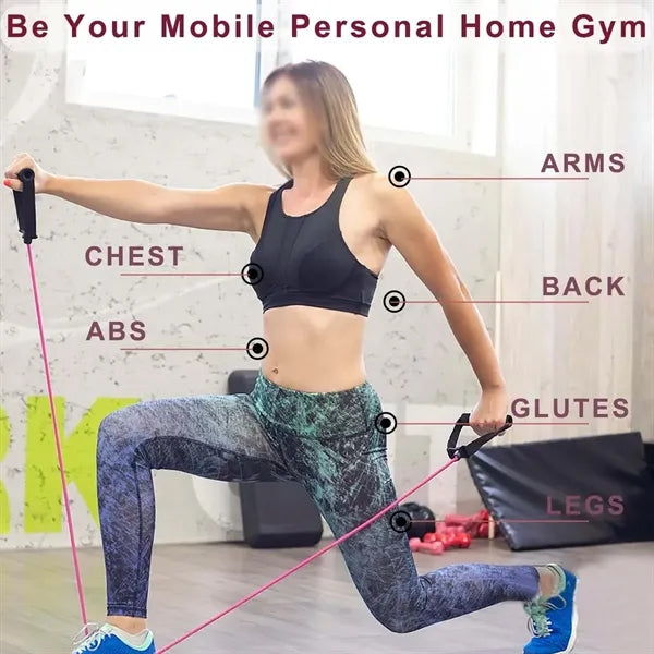 Workouts pilates exercise resistance bands with handles