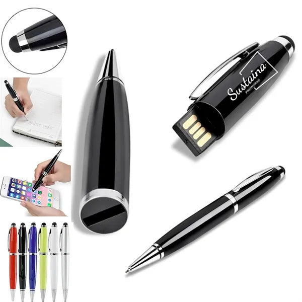 3 In 1 USB Flash Drive Touch Stylus Ball-point Pen-8GB