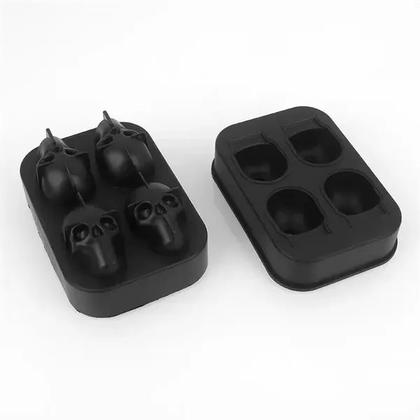 3D Skull Silicone Ice Cube Mold Food Grade Whiskey Tray