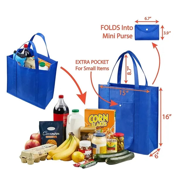Non-Woven Large Foldable Grocery Tote Bags