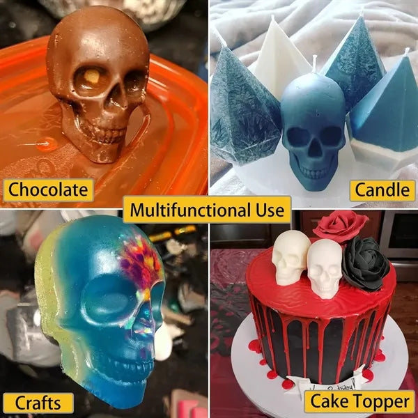 3D Skull Silicone Ice Cube Mold Food Grade Whiskey Tray