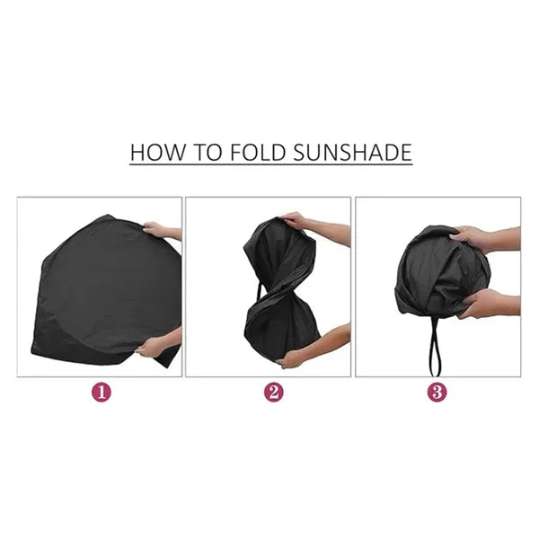Car Windshield Shade for Automotive Sunshades with Storage P