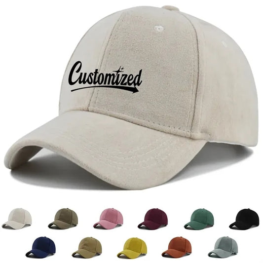 Adjustable Suede Six-Panel Baseball Cap Classic Hat