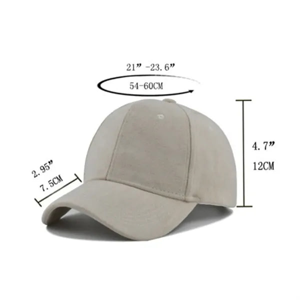 Adjustable Suede Six-Panel Baseball Cap Classic Hat