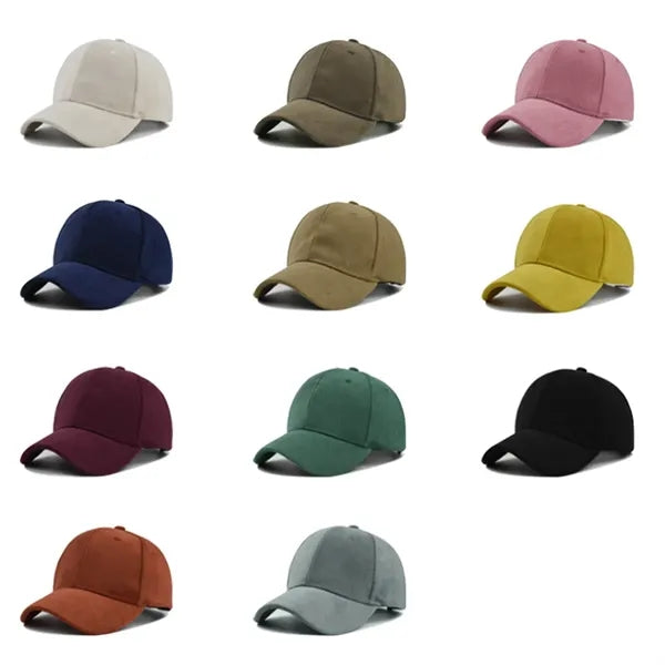 Adjustable Suede Six-Panel Baseball Cap Classic Hat