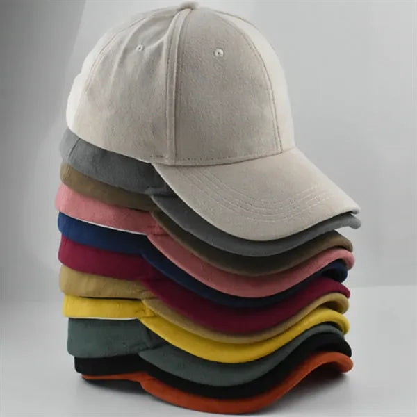 Adjustable Suede Six-Panel Baseball Cap Classic Hat