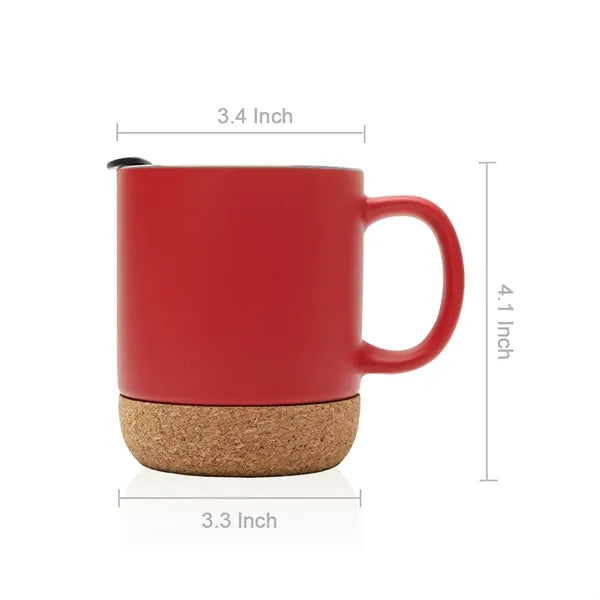 13Oz. Ceramic Mug with Cork Base and Custom Logo Option