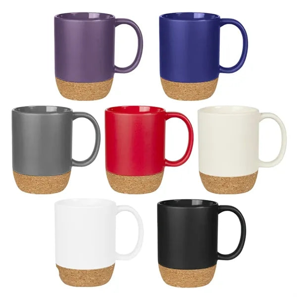 13Oz. Ceramic Mug with Cork Base and Custom Logo Option