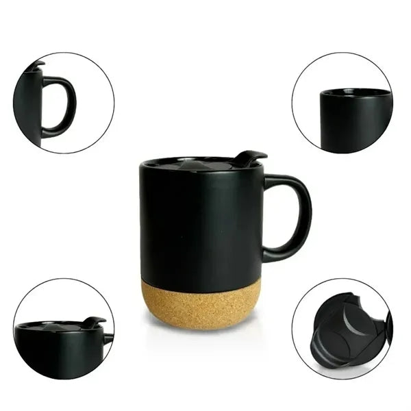 13Oz. Ceramic Mug with Cork Base and Custom Logo Option