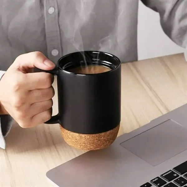 13Oz. Ceramic Mug with Cork Base and Custom Logo Option