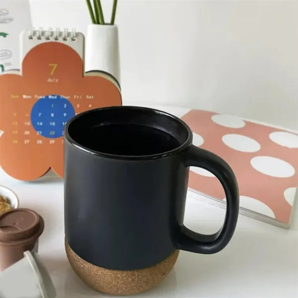 13Oz. Ceramic Mug with Cork Base and Custom Logo Option