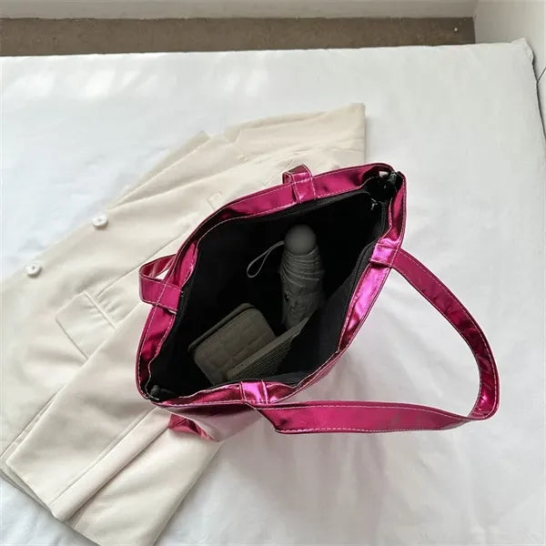 Handbag Laser Shiny PU Leather Tote Bag