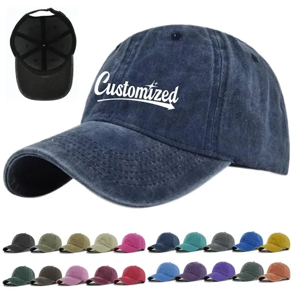 Washed Vintage Baseball Cap Classic Six-Panel