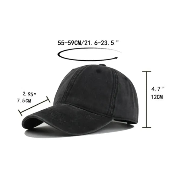 Washed Vintage Baseball Cap Classic Six-Panel
