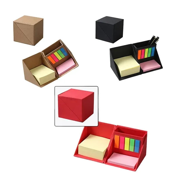 Eco-Friendly Foldable Paper Note Holder Box for Desk