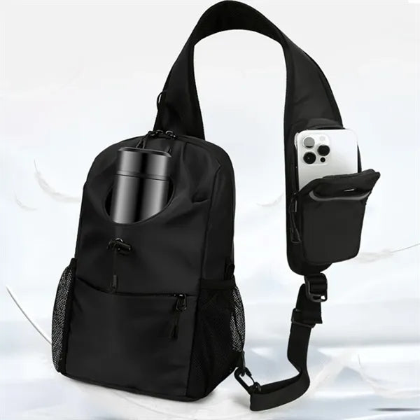 Anti-Theft Crossbody Sling Bag with Integrated Bottle Holder