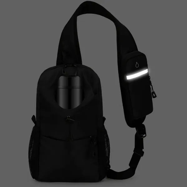 Anti-Theft Crossbody Sling Bag with Integrated Bottle Holder