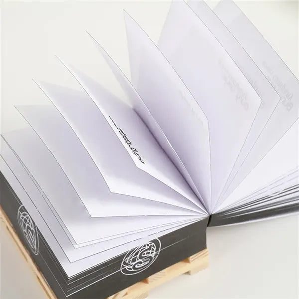 Recycled Paper Sticky Memo Brick with Wooden Holder Base
