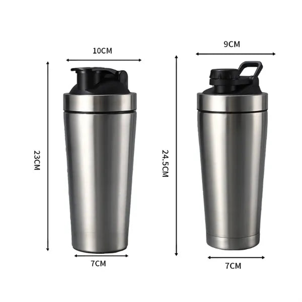 30Oz. Stainless Steel Shaker Bottle with Flip Lid and Handle