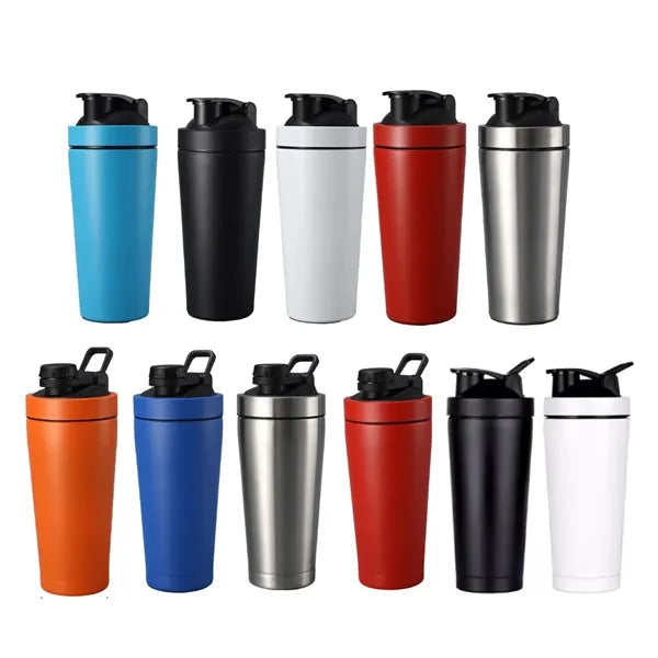 30Oz. Stainless Steel Shaker Bottle with Flip Lid and Handle