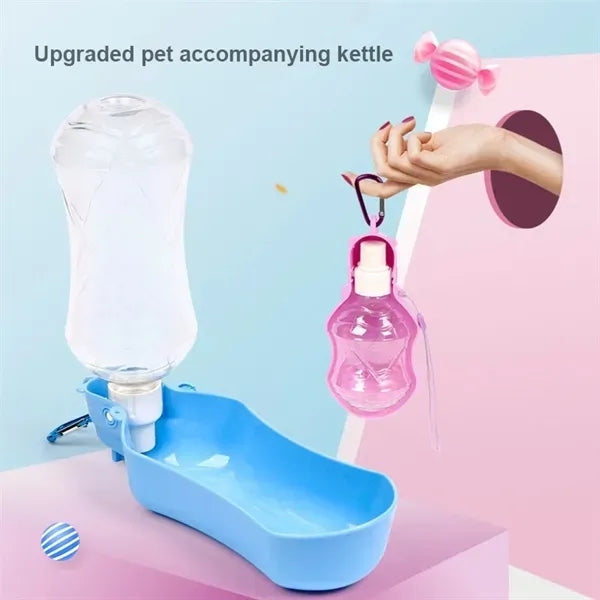 Foldable Dog Water Bottle Dispenser with Drinking Feeder