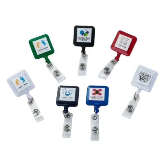 Decorative Retractable Square Badge Reel