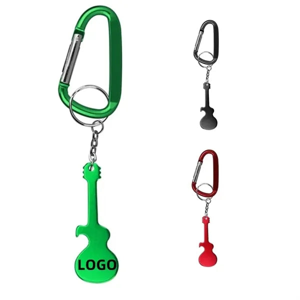 Guitar Bottle Opener with KeyChain Carabiner