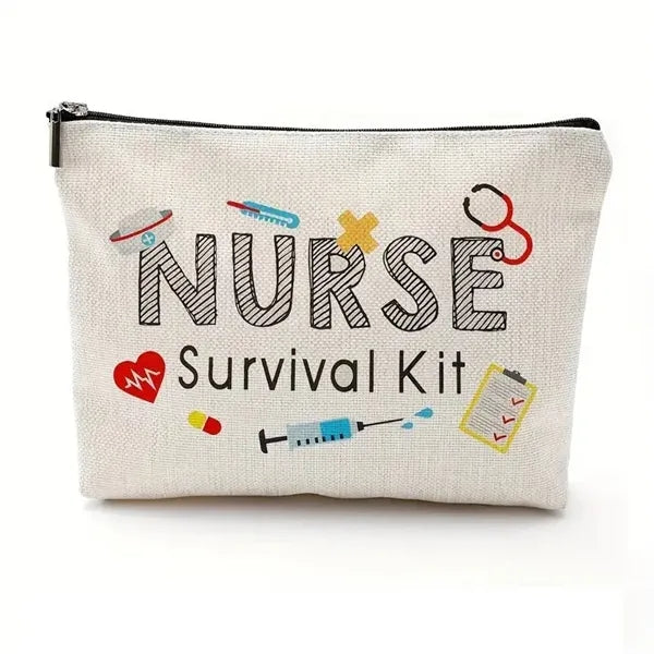 Pattern cotton and linen cosmetic bag