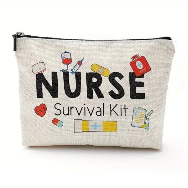Pattern cotton and linen cosmetic bag