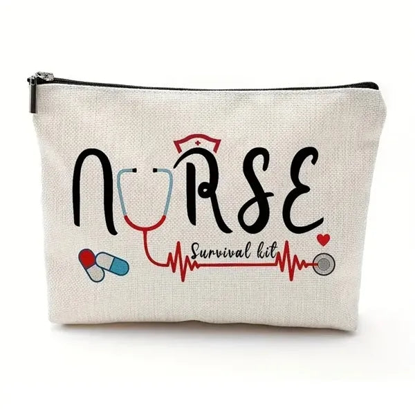 Pattern cotton and linen cosmetic bag