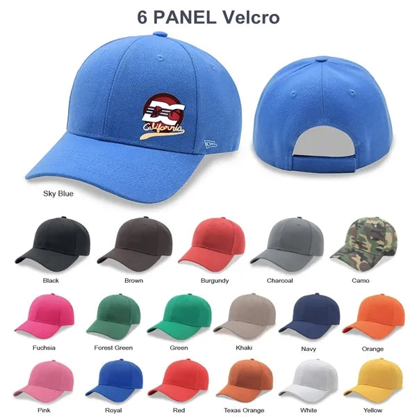 6 Panel Poly Twill Baseball Cap