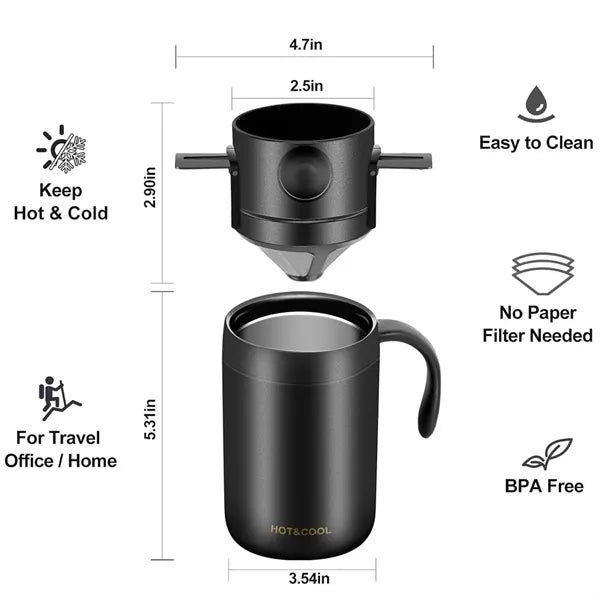 16oz Pour over Coffee Maker Set