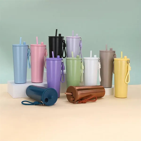 24oz Portable Straw Travel Water Bottle