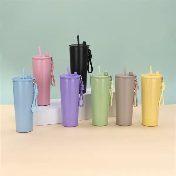 24oz Portable Straw Travel Water Bottle