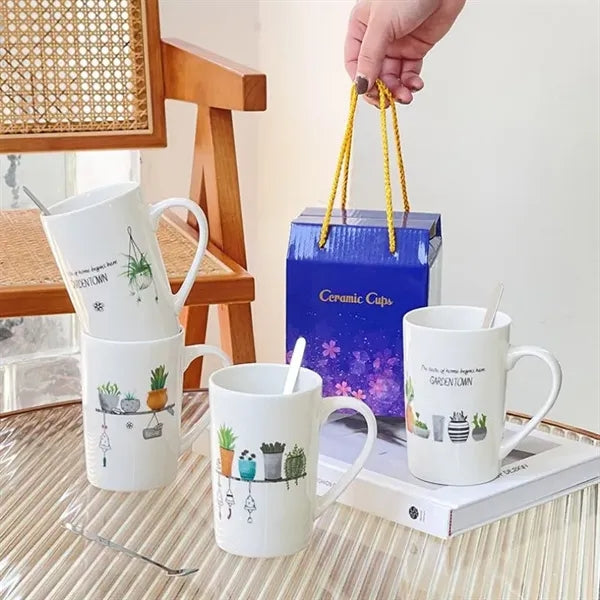 15oz Custom Logo Ceramic Coffee Cups with Gift Box