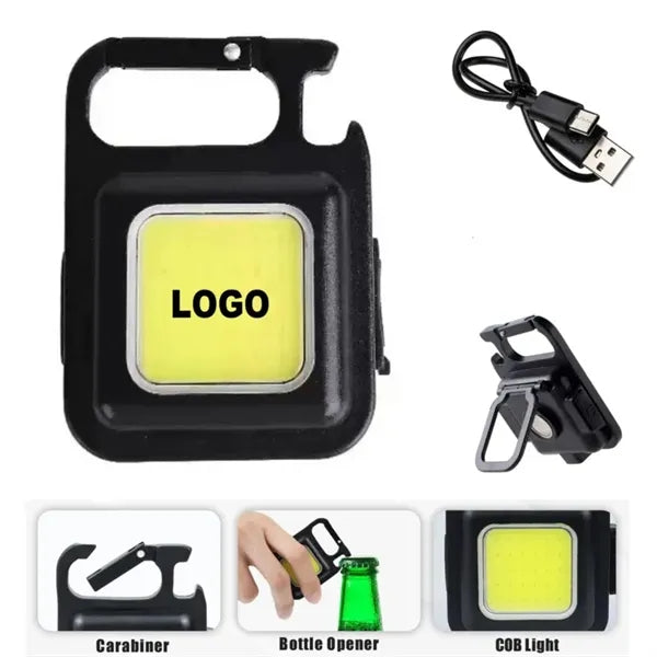 Multi Function LED COB Mini Rechargeable Flashlight Keychain