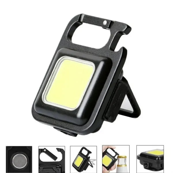 Multi Function LED COB Mini Rechargeable Flashlight Keychain
