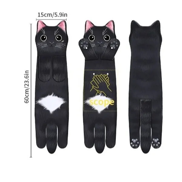 Cute Cat Hanging Hand Towel Microfiber Thickened
