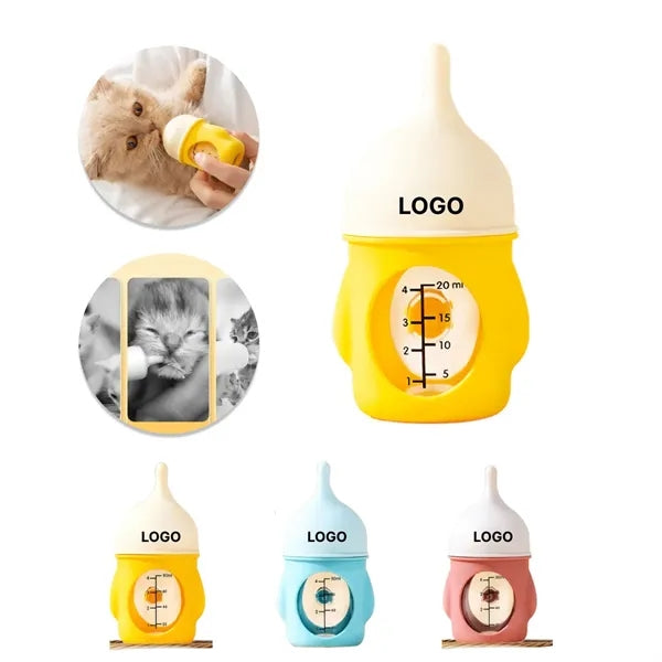 2.7oz Silicone Pet Feeding Bottle With Anti Choke Nipple