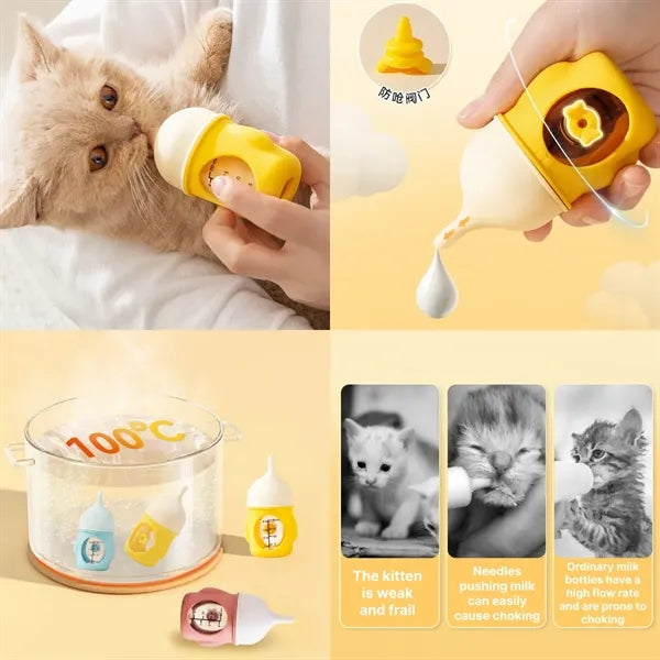 2.7oz Silicone Pet Feeding Bottle With Anti Choke Nipple