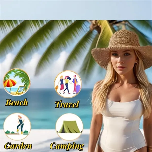 Foldable Beach Hats for Women Summer Straw Sun