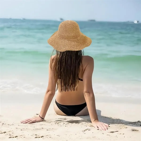 Foldable Beach Hats for Women Summer Straw Sun