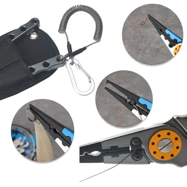 Aluminum Alloy Fishing Pliers with Lock and Lanyard