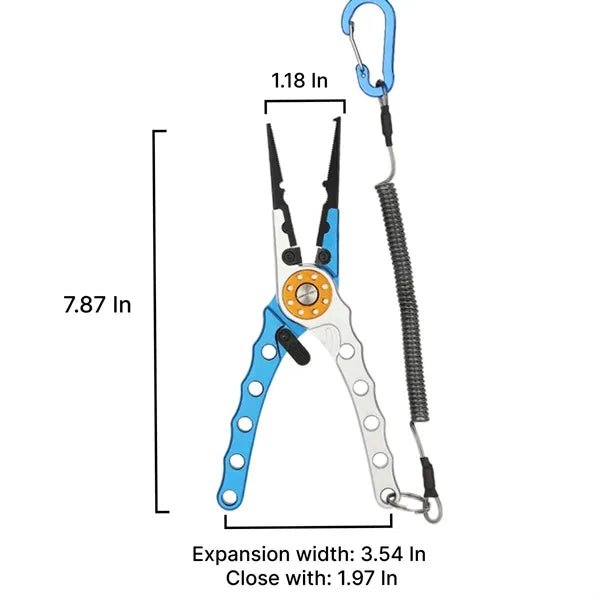 Aluminum Alloy Fishing Pliers with Lock and Lanyard