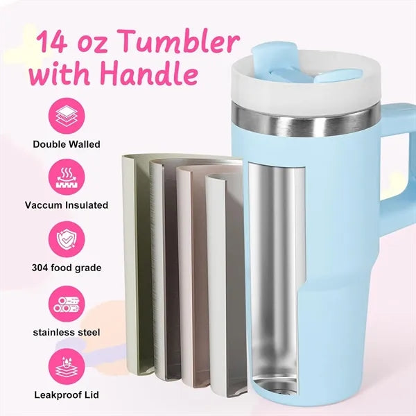 14oz. Kids Tumbler with Handle & Straw