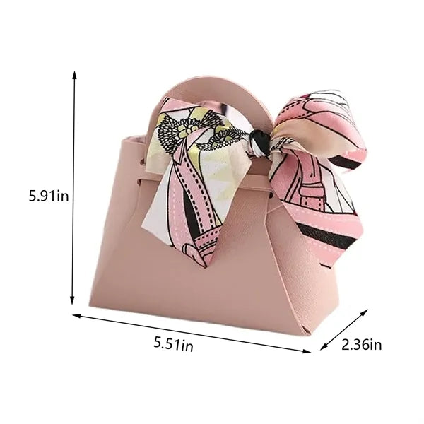Wedding candy baby shower party favor box leather gift bag