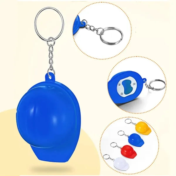 Construction Hard Hat Bottle Opener w/ Keychain